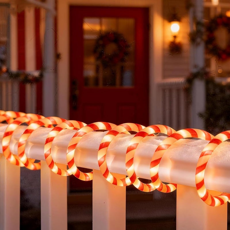 Vigdur Christmas Candy Cane Lights - 30FT 360 LEDs Candy Cane Rope Lights Outdoor Waterproof, Connectable Christmas Rope Lights for Holiday Party Home Patio Indoor Xmas Decorations - Image 1